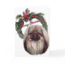 Pekingese candy cane Christmas Card