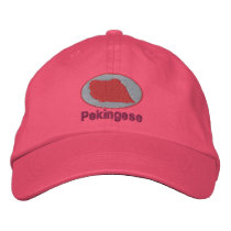 Pekingese Embroidered Hat (Pink) embroidered hats