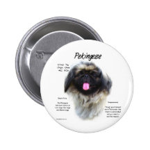 Pekingese History Design Pinback Buttons