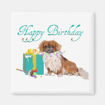 Pekingese in a Party Mood Fridge Magnet