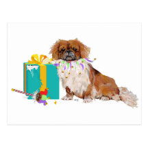 Pekingese in a Party Mood Postcard