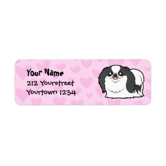 Black and White Show Cut Pekingese Pink Hearts Return Address Labels Black and White Show Cut Pekingese Pink Hearts Return Address Labels