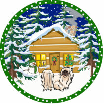 Pekingese winter photo sculptures