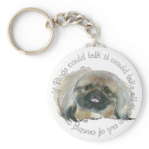 Pekingese Wisdom - If Dogs Could Talk Key Chains
