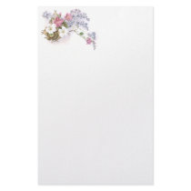 Pelargonium & Forget Me Not Victorian Trade Card stationery