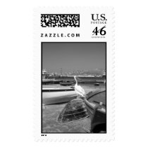 Pelican and Boats II (Stamp)