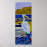 Pelican and Boats posters
