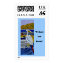 Pelican and Boats (Stamp)