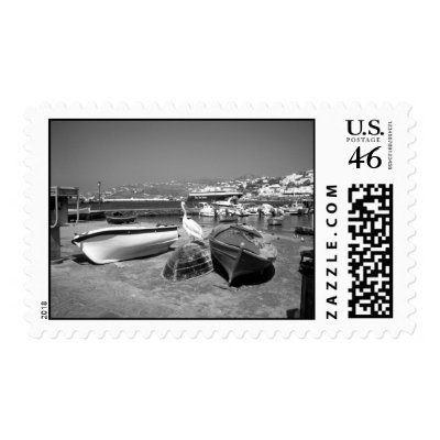 Pelican and Boats (Stamp) by richardmadgin