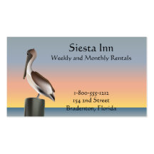 Pelican and Seagull Sunset Business Cards