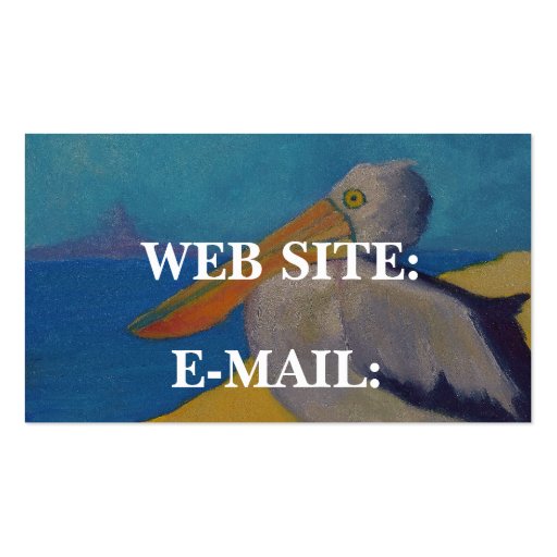 "PELICAN At The Beach," - Business Card (back side)