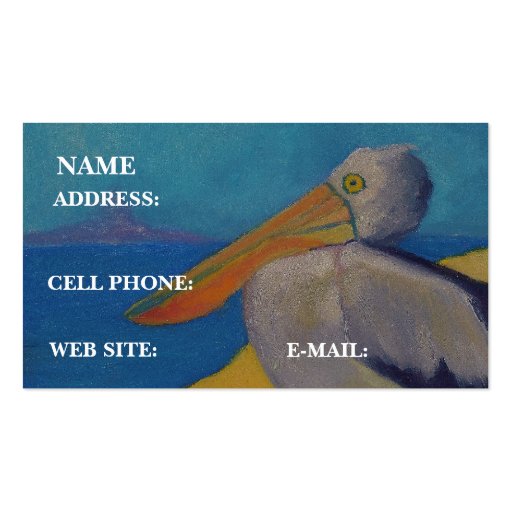 "PELICAN At The Beach," - Business Card (front side)