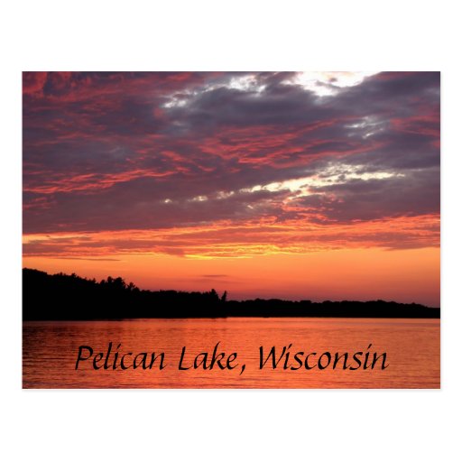 Pelican Lake Sunset, Wisconsin Postcard Zazzle