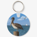 Pelican on a Post Keychain by GrandmaDee Pelican on a Post Keychain