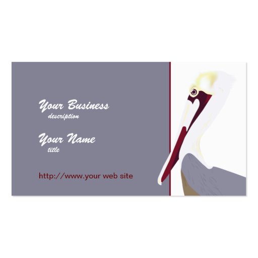 Pelican Portrait Business Card (front side)