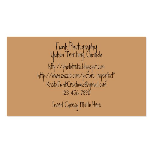 Pelican Stretching Wings Business Card (back side)