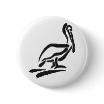 Pellican Bird Abstract Outline buttons by OutDoorWorld Pellican Bird Abstract Outline buttons