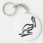 Pellican Bird Abstract Outline Keychains