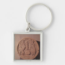 Pelote marker depicting two players key chain