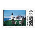 Pemaquid Lighthouse and Two Chairs Postage postage