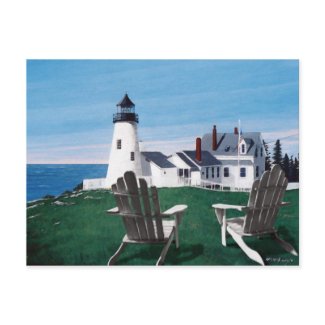 Pemaquid Lighthouse and Two Chairs Postcard postcard