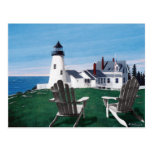 Pemaquid Lighthouse and Two Chairs Postcard