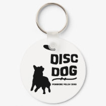 Pembroke Corgi Disc Dog Keychain by MenagerieMayhem Pembroke Corgi Disc Dog Keychain