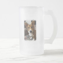 Pembroke Corgi Frosted Beer Mug