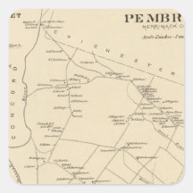 Pembroke, Merrimack Co Square Sticker