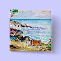 Pembroke Welsh Corgi Button Pin buttons