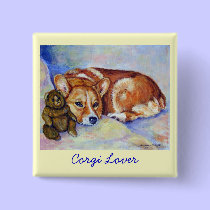Pembroke Welsh Corgi Button Pins