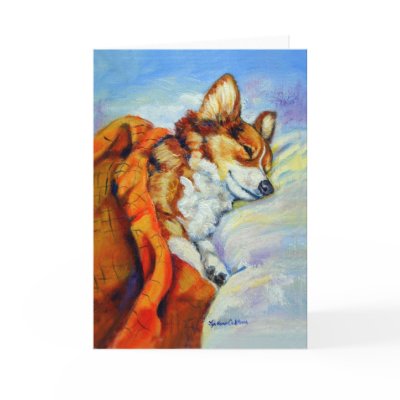 Pembroke Welsh Corgi Card by ladyartista