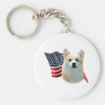 Pembroke Welsh Corgi Flag Key Chain