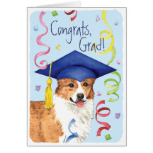 Pembroke Welsh Corgi Graduate Greeting Cards