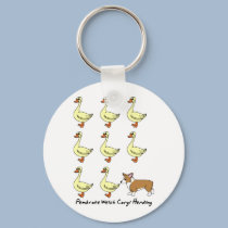 Pembroke Welsh Corgi Herding Ducks keychains by MenagerieMayhem Pembroke Welsh Corgi Herding Ducks keychains