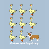 Pembroke Welsh Corgi Herding Ducks Ladies t-shirts by MenagerieMayhem Pembroke Welsh Corgi Herding Ducks Ladies t-shirts