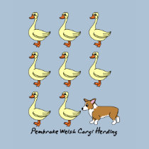 Pembroke Welsh Corgi Herding Ducks Ladies t-shirts by MenagerieMayhem Pembroke Welsh Corgi Herding Ducks Ladies t-shirts
