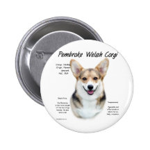 Pembroke Welsh Corgi History Design Button