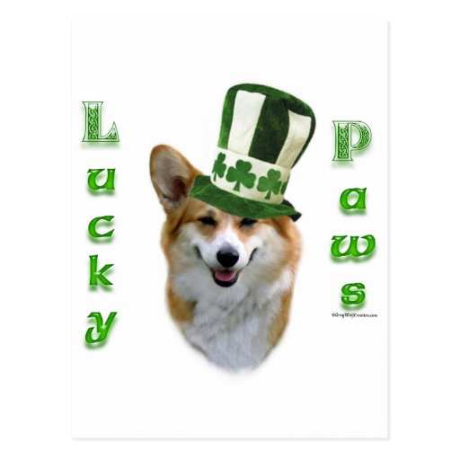 Pembroke Welsh Corgi Lucky Paws Postcard