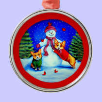 Pembroke Welsh Corgi Ornament Round Premium ornaments
