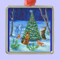 Pembroke Welsh Corgi Ornament Square Premium ornaments
