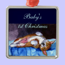 Pembroke Welsh Corgi Ornament Square Premium ornaments