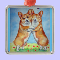 Pembroke Welsh Corgi Ornament Square Premium ornaments