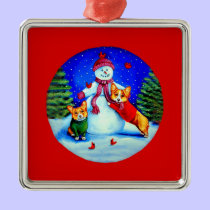 Pembroke Welsh Corgi Ornament Square Premium ornaments
