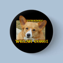 Pembroke Welsh Corgi Photo buttons by MenagerieMayhem Pembroke Welsh Corgi Photo buttons