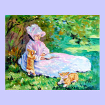 Pembroke Welsh Corgi Print Springtime
