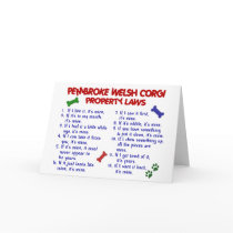 PEMBROKE WELSH CORGI Property Laws 2 Card