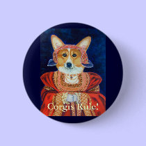 Pembroke Welsh Corgi Queen Button Pins