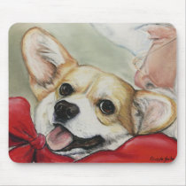 Pembroke Welsh Corgi & Santa Mouse Pad mousepads