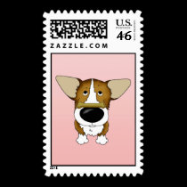 Pembroke Welsh Corgi Valentine Postage stamps